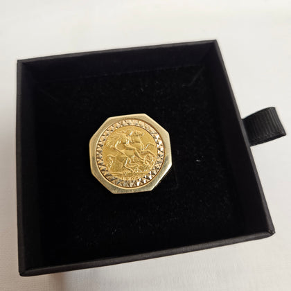 1907 Half Sovereign & 9ct 11.7g Ring Mount