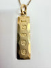 9ct yellow gold ingot pendant and chain 23"