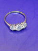 9CT Yellow Gold & Moissanite Trilogy Ring - Size S - 2.9g