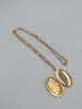 9K Gold Chain with Oval Florist Pendant, 11.2Grams, 375 Hallmarked & Tested, Length: 24" Length. New Chain Box Provided
