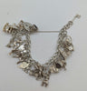 925 Silver Bracelet, Multiple Charms, 6"-9", 69G