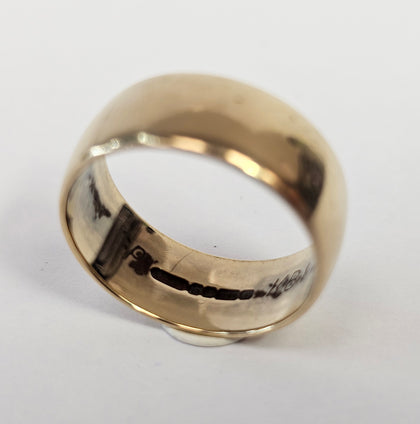 9CT Yellow Gold Wedding Band Size o 1/2