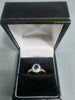 18CT Gold Ring 3.8G HM 375 Size O With Blue Stone