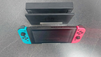 Nintendo Switch console 32GB + neon red & blue Joycons dock with cables unboxed