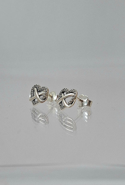 Pandora Sparkling Infinity Heart Stud Earrings