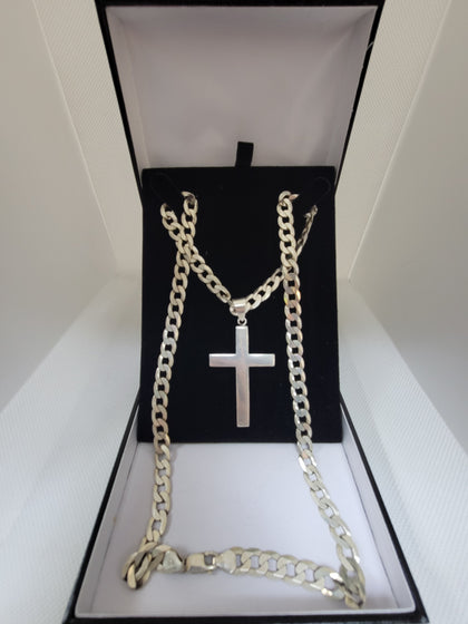 Silver Chain & Cross Pendant Hallmarked (925) 41.6g 23