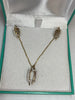 9ct gold necklace and earrings 17.5"