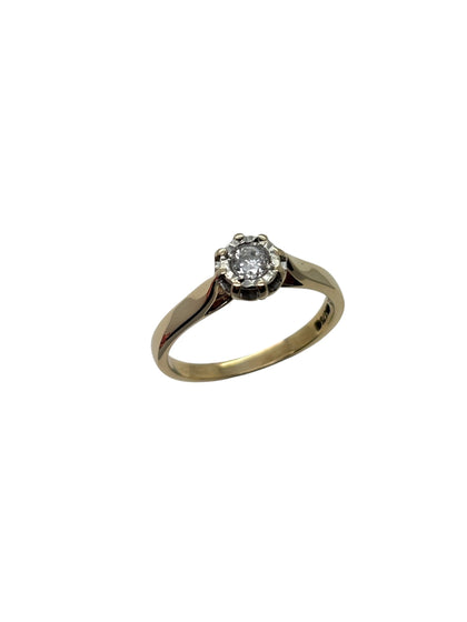 Gold Diamond Ring - 9ct - 2g - Size M