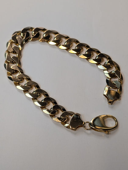 9CT GOLD HEAVY CURB BRACELET PRESTON STORE