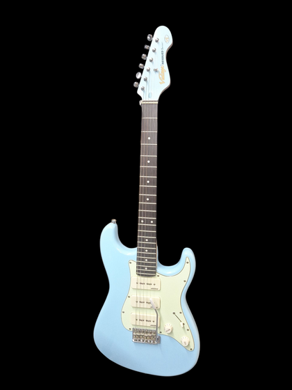 Vintage V8 ReIssued Electric Guitar Laguna Blue unboxed