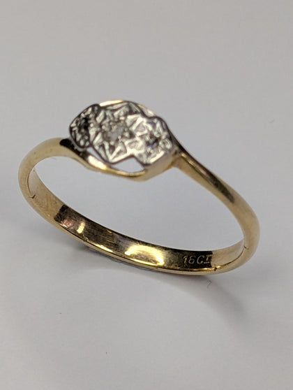 18ct gold diamond ring size o