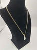 (375 Hallmarked&Tested), 9K 7.63G 18" Gold Chain With Aventurine Crystal Pendant
