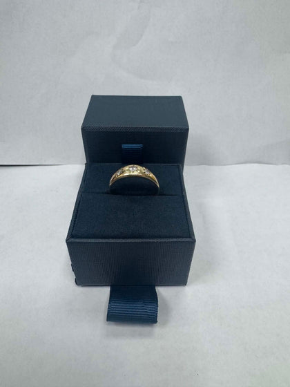 1.96g 9ct Clear Stone Sunburst Gold Ring - Size S - **Hallmarked**