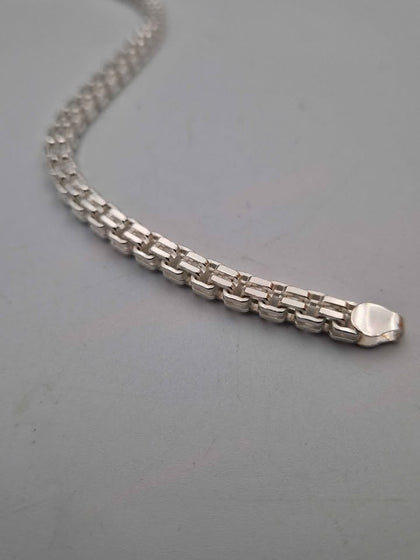 925 Sterling Silver Cube Bracelet - 5mm Wide - 9