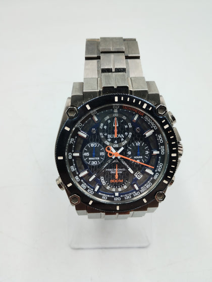 Bulova Icon Precisionist 46mm Black Dial Grey Ion Plated Steel Bracelet Watch