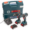 Bosch GSB 18V-55 Combi & GDR 18V-200 Impact Brushless Drills 3 x 2.0Ah Twin Pack