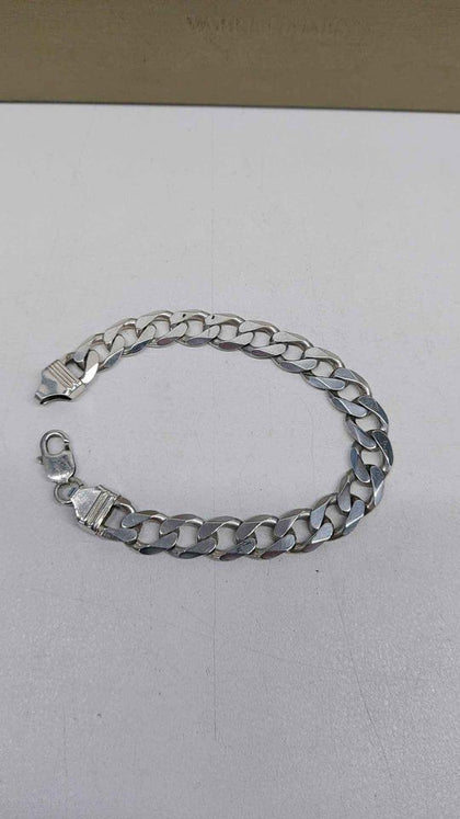 925 Sterling Silver Thick Curb Bracelet - 9