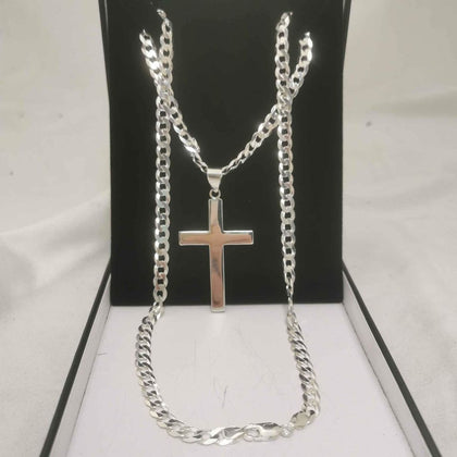 925 Sterling Silver Chain With Cross 23