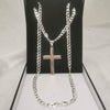 925 Sterling Silver Chain With Cross 23" 24g (NEVER WORN OR USED)