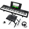 Alesis Melody 61 Keyboard Piano For Beginners with 61 Keys, Stand, Bench, Headphones, 300 Sounds and Music