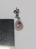 9ct White Gold Diamond & Pink Stone Tear Drop Earrings