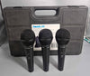 Soundlab Dynamic Vocal Microphone Kit - 3 Microphones, Leads, Carry Case
