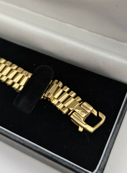 750 18CT HALLMARKED, YELLOW GOLD, Presidential Style Bracelet, 8