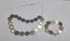 VINTAGE STERLING SILVER 3D THREEPENCE COIN NECKLACE AND BRACELET