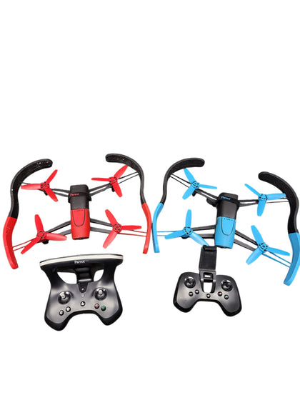 Parrot Bebop Drone Set - Includes x2 Parrot Bebop Drones, x5 batteries, a VR Headset for your phone, x 2 controllers, x2 chargers and spare propellers