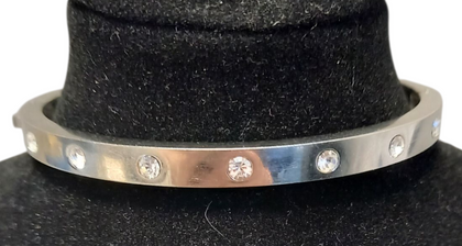 Kate Spade New York Set in Stone Metal Hinged Silver Bangle