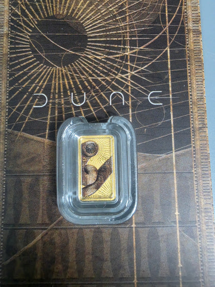 24ct GOLD BAR 1G 916 DUNE THE PEARTH MINT