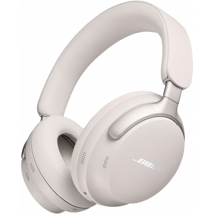 Bose QuietComfort Ultra Wireless Noise Cancelling Headphones with Spatial Audio - White Smoke & Carry Case.