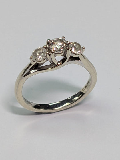 9ct White Gold Diamond Eternity Ring - Size I