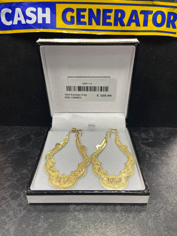 14ct Gold Earrings, 5.5g