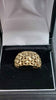 375 9CT HALLMARKED, YELLOW GOLD RING, PATCH WORK, SIZE N, 3.37G