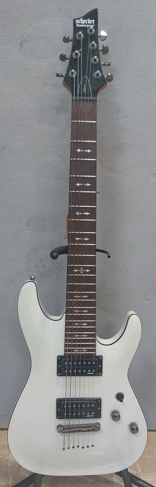 Schecter diamond series guitar omen 7 white 24 frets electric