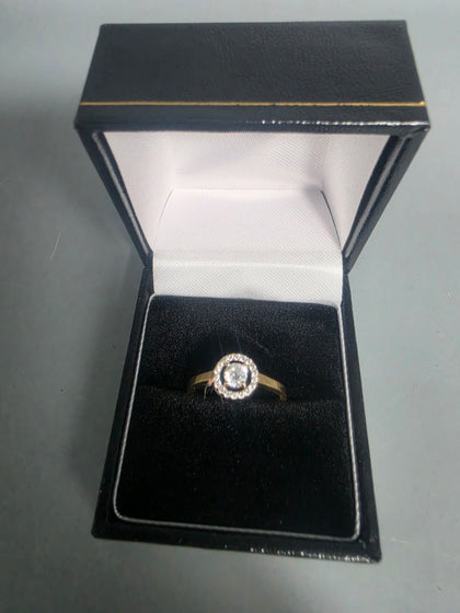 9CT Gold Ring With Stones 375 1.5G HM Size N