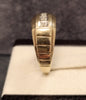 9ct  Yellow Gold & Diamond Mens Ring Size T