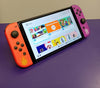 Nintendo Switch OLED Pokemon: Special Edition + Joy-Cons **Neon Purple & Red** - inc. GamerPad & Grips (CHARGER NOT INCLUDED)