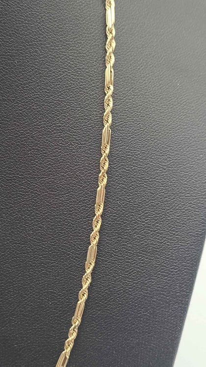 9ct Yellow Gold Milano Rope Chain Necklace - 3.12 Grams - 18