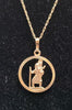 9ct Yellow Gold Double Link Necklace With ST Christopher Pendant - 18" - 1.62G - Hallmarked