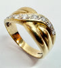 9ct Yellow Gold Cross Over Ring Size R