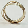 9ct gold three colour, three band ring