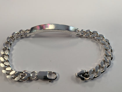 Silver  Curb I.d Bracelet
