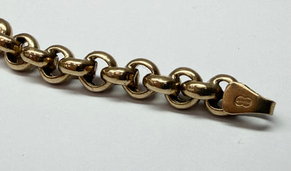 9ct gold belcher bracelet 8.5