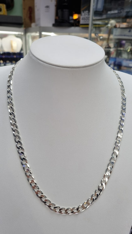 SILVER CURB CHAIN 22