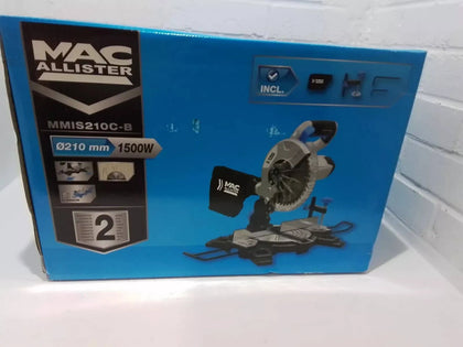 Mac Allister 1500W 220-240V 210mm Corded Compound Mitre Saw MMIS210C-B