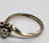 9ct Yellow Gold ring With Clear Stones - 1.82G - size M - Hallmarked