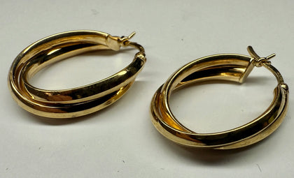 9ct gold loop earrings