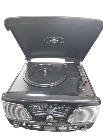 Steepletone Roxy 4BT Retro Style Vinyl/Record Player - With Bluetooth And Music Centre - black - Unboxed With Manual And Remote